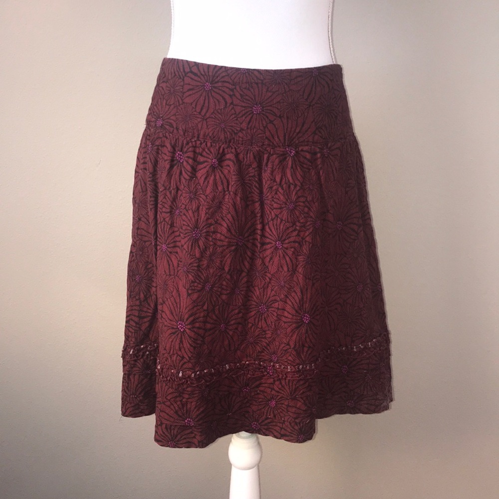 Fossil A-Line Skirt Burgundy
